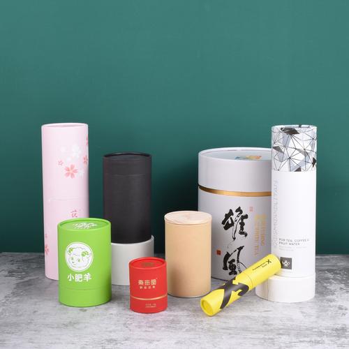食品纸罐批发牛皮纸茶叶罐圆筒包装盒藕粉对联海报烫金纸筒定 制